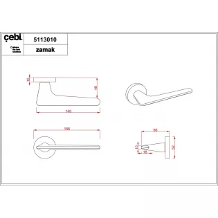 Ручки дверные CEBI GIGI цвет МР02 (хром)