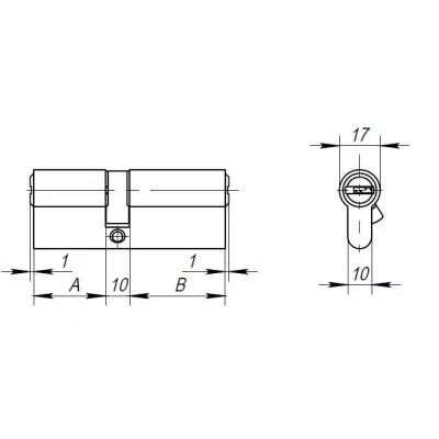 Цилиндровый механизм (AX200/60) AX2000Key60 (25+10+25) CP хром