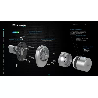 Электронный замок ROTATOR EL.RT01.01 СP хром