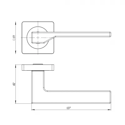 Ручка раздельная K.JK51.LEVEL (LEVEL JK) SN/CP-3 матовый никель