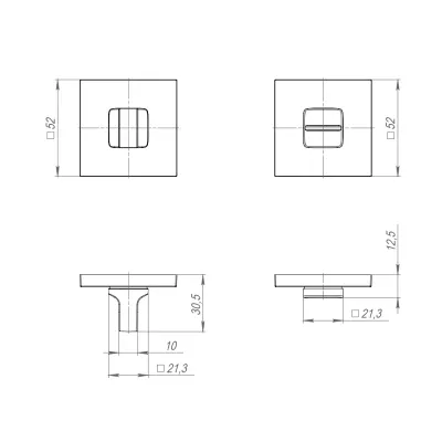 Ручка поворотная BK6.K.JS51 (BK6 JS) BL-24 черный