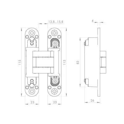 Петля скрытой установки U3D3000.VPG BL черный TECH