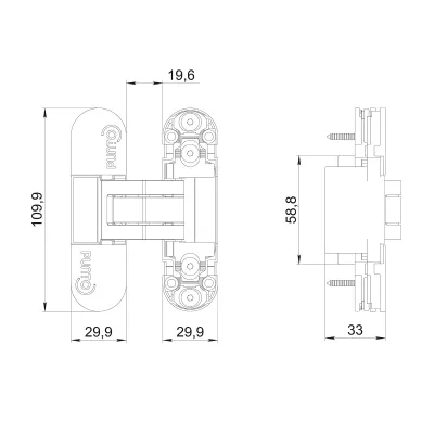 Петля скрытой установки UNION 2.0 ZN (2.2) BL черный