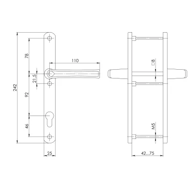 Ручка на планке HANDLE.92.25.67-75 RAL 9016