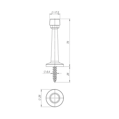 Упор дверной настенный DS-15 AB бронза